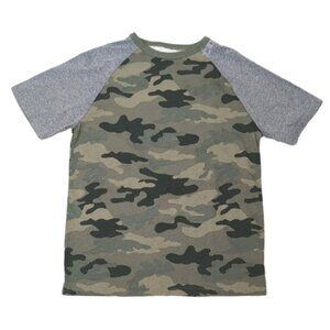 NEW Childrens Place Camo Kids Raglan TShirt Boys Size Large 10 12 Green Gray